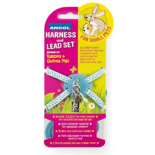 Just 4 Pets Rabbit and Guinea-Pig Harness Set Blue 1 Just 4 Pets Rabbit and Guinea-Pig Harness Set Blue