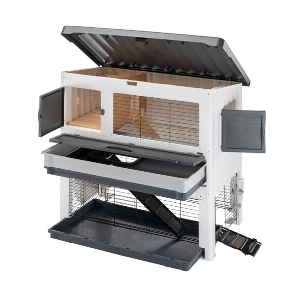 Ferplast Grand Lodge 140 Plus Thermoplastic Resin 2 Tier Hutch 5 Ferplast Grand Lodge 140 Plus Thermoplastic Resin 2 Tier Hutch - Image 5