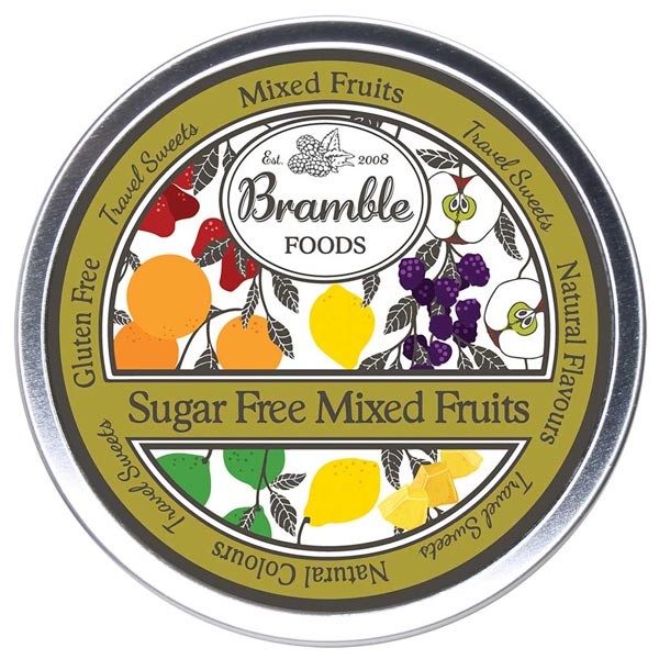 Bramble Foods Sugar-Free Mixed Fruit Travel Sweet Tin 175g 1 Bramble Foods Sugar-Free Mixed Fruit Travel Sweet Tin 175g