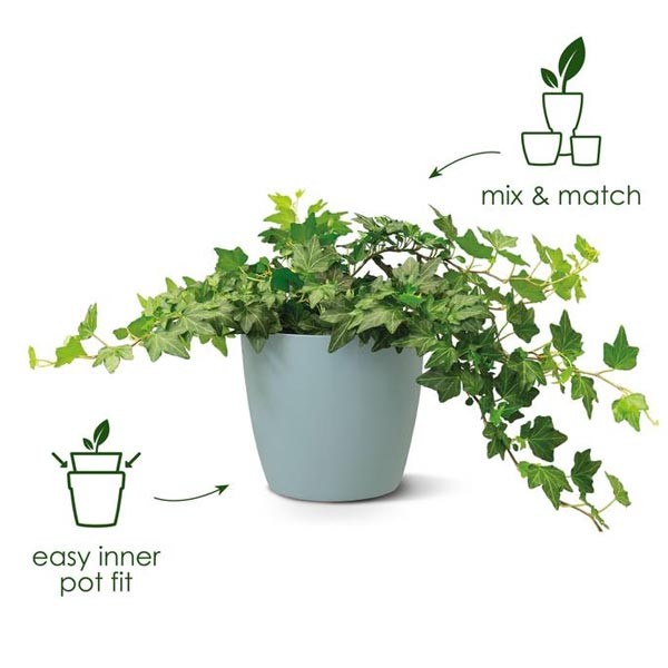 Elho Brussels Round Sorbet Green 16cm Flower Pot 4 Elho Brussels Round Sorbet Green 16cm Flower Pot - Image 4
