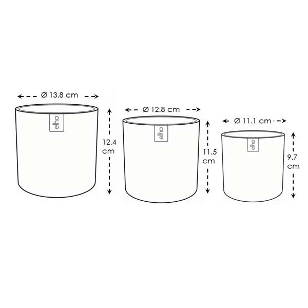 Elho Lex Pott Sky Blue 14cm Flower Pot Set 4 Elho Lex Pott Sky Blue 14cm Flower Pot Set - Image 4