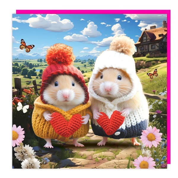 3D Lenticular Card "2 Hamsters" 1 3D Lenticular Card "2 Hamsters"