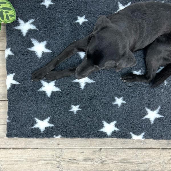 Soul Pet Non-Slip High Grade Vet Bedding Charcoal with White Stars 100x75cm 1 Soul Pet Non-Slip High Grade Vet Bedding Charcoal with White Stars 100x75cm