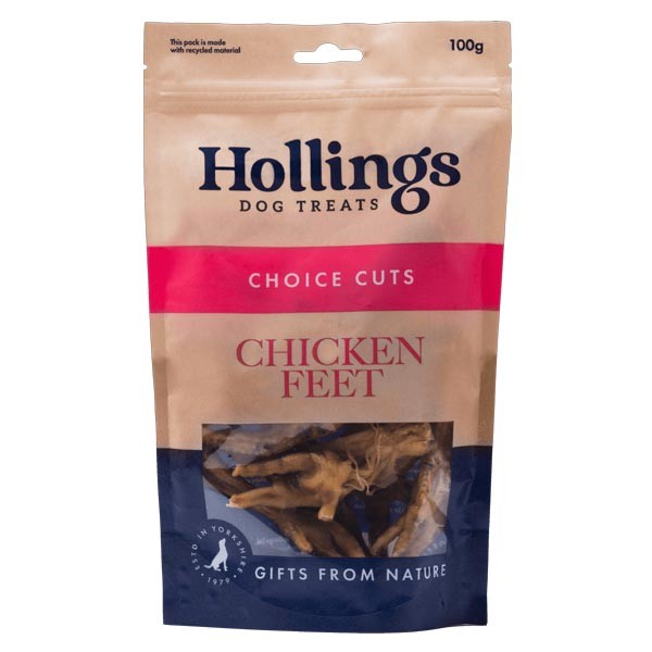Hollings Chicken Feet 100g Dog Treats 1 Hollings Chicken Feet 100g Dog Treats