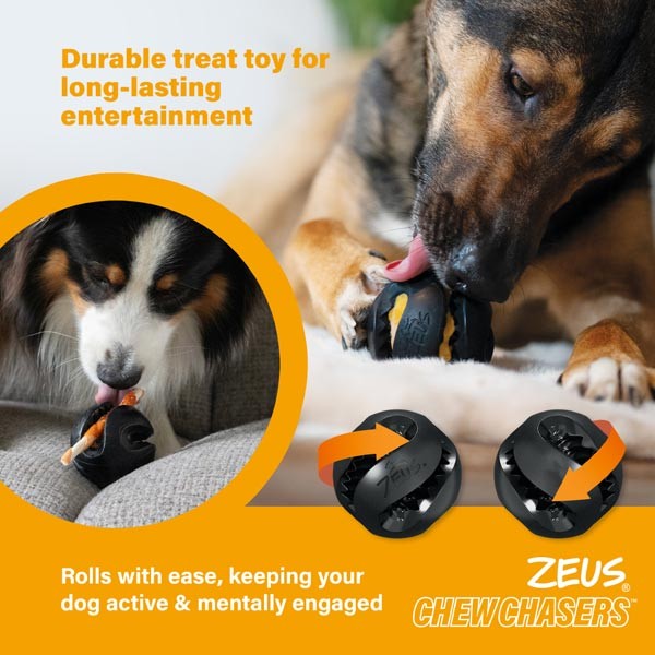 Zeus ChewChasers Treat Ball Dog Toy 3 Zeus ChewChasers Treat Ball Dog Toy - Image 3