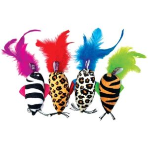 Happy Pet Tabby Patch Safari Feather Mouse Cat Toy