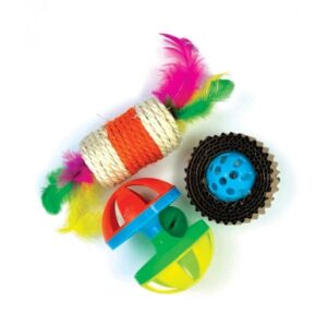 Happy Pet Tabby Patch Rattle, Roll & Scratch