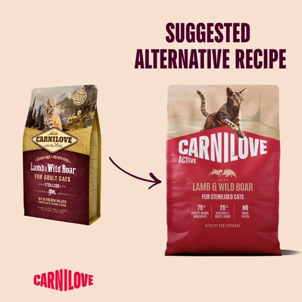 Carnilove Active Lamb & Wild Boar Adult 6kg Dry Cat Food 2 Carnilove Active Lamb & Wild Boar Adult 6kg Dry Cat Food - Image 2