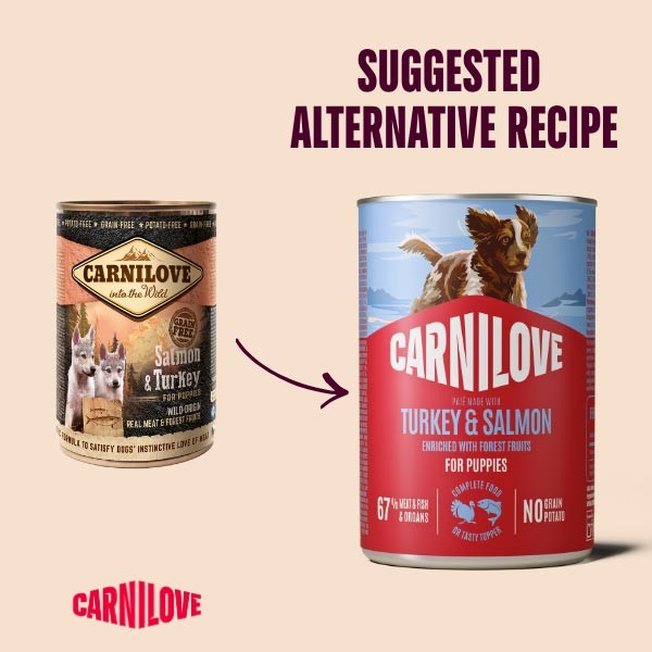 Carnilove Turkey & Salmon Puppy 400g Canned Wet Dog Food 2 Carnilove Turkey & Salmon Puppy 400g Canned Wet Dog Food - Image 2