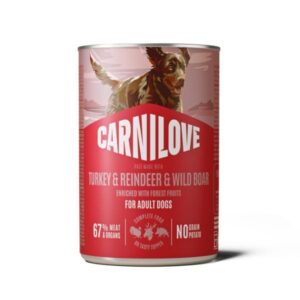 Carnilove Turkey, Reindeer & Wild Boar Adult 400g Canned Wet Dog Food