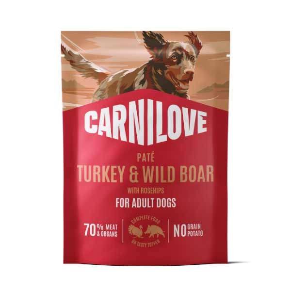 Carnilove Turkey & Wildboar with Rosehips 300g Pouch Wet Dog Food 1 Carnilove Turkey & Wildboar with Rosehips 300g Pouch Wet Dog Food