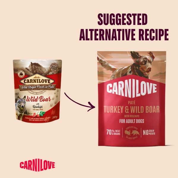 Carnilove Turkey & Wildboar with Rosehips 300g Pouch Wet Dog Food 2 Carnilove Turkey & Wildboar with Rosehips 300g Pouch Wet Dog Food - Image 2