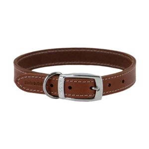 Ancol Classic Leather Collar Oxblood Red Size 3