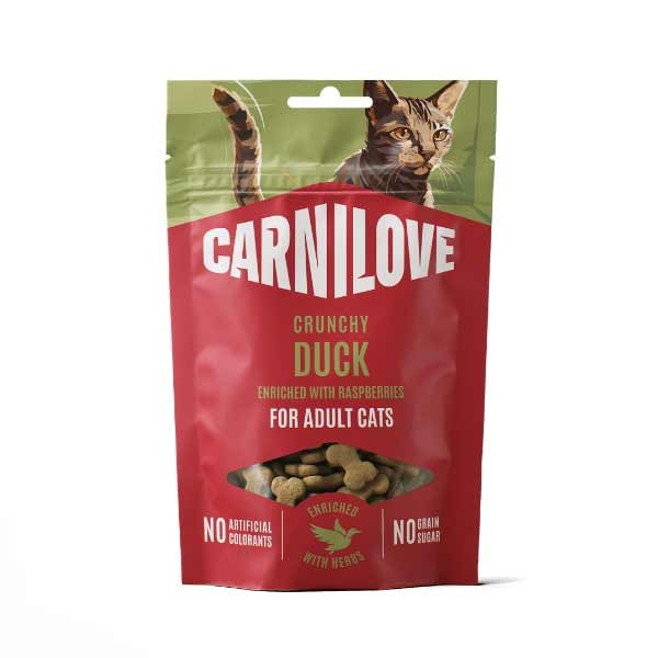 Carnilove Crunchy Snack Duck with Raspberries 50g Cat Treat 1 Carnilove Crunchy Snack Duck with Raspberries 50g Cat Treat