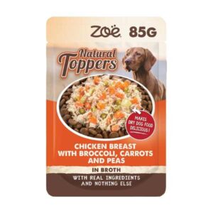 Zoe Natural Toppers Chicken with Broccoli, Carrots & Peas 85g Pouch