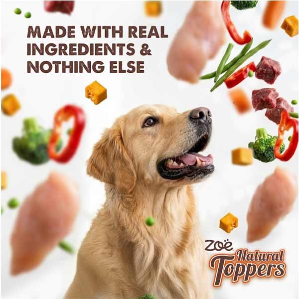 Zoe Natural Toppers Chicken with Broccoli, Carrots & Peas 85g Pouch 3 Zoe Natural Toppers Chicken with Broccoli, Carrots & Peas 85g Pouch - Image 3