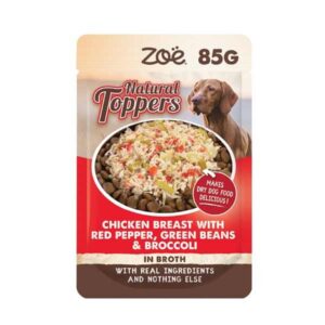 Zoe Natural Toppers Chicken with Red Pepper, Green Beans & Broccoli 85g Pouch