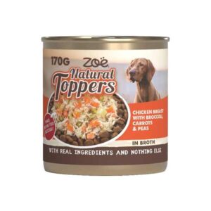 Zoe Natural Toppers Chicken with Broccoli, Carrots & Peas 170g Can