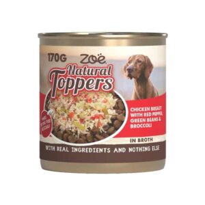 Zoe Natural Toppers Chicken with Red Pepper, Green Beans & Broccoli 170g Can