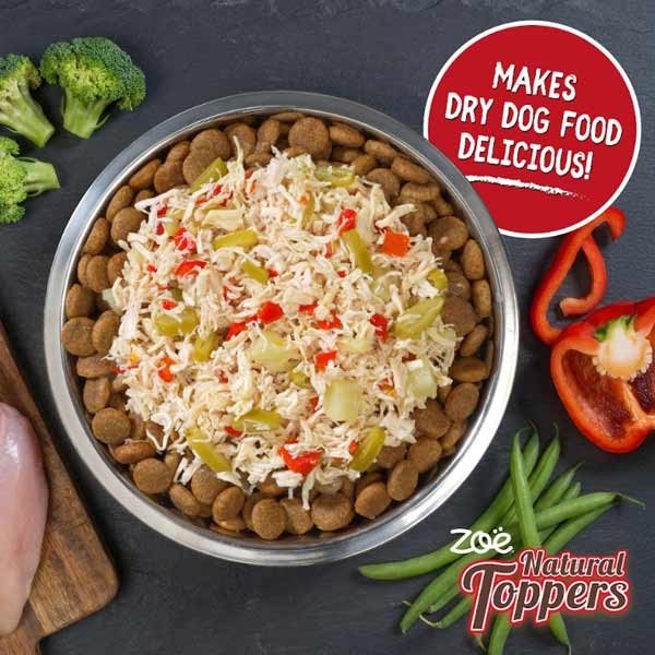 Zoe Natural Toppers Chicken with Red Pepper, Green Beans & Broccoli 170g Can 2 Zoe Natural Toppers Chicken with Red Pepper, Green Beans & Broccoli 170g Can - Image 2