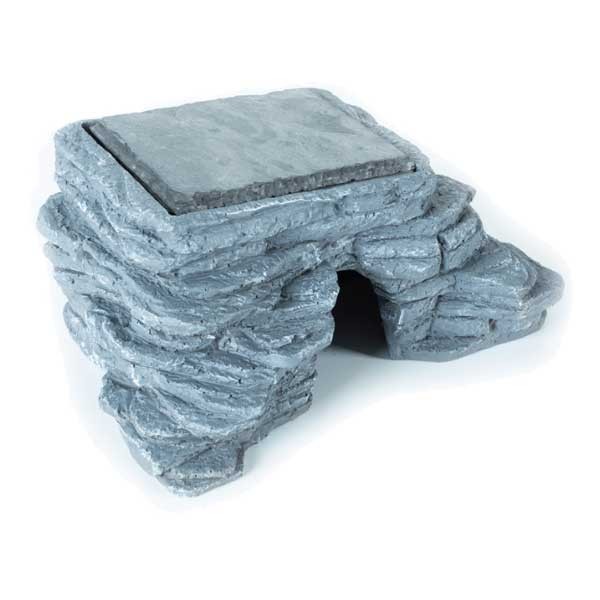 Corner Hide with Heat Storage Basking Stone 1 Corner Hide with Heat Storage Basking Stone