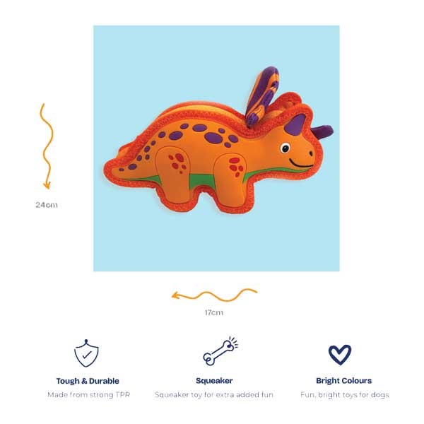 Amber Dinosaur TPR Dog Toy 3 Amber Dinosaur TPR Dog Toy - Image 3