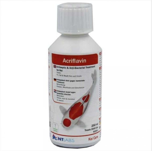 NT Labs Koi Care Acriflavin Antiseptic & Antibacterial Treatment 250ml 1 NT Labs Koi Care Acriflavin Antiseptic & Antibacterial Treatment 250ml