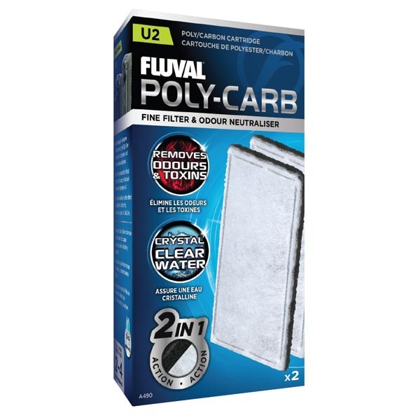 Fluval Poly-Carb Cartridge for U2 Underwater Filter 2 Pack 1 Fluval Poly-Carb Cartridge for U2 Underwater Filter 2 Pack
