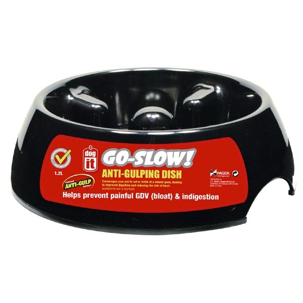 Dogit Go Slow Anti-Gulping Dog Dish Black Large 1 Dogit Go Slow Anti-Gulping Dog Dish Black Large