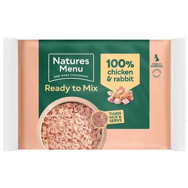 Natures Menu Ready to Mix Minced Chicken & Rabbit Block for Adult Dogs 400g 1 Natures Menu Ready to Mix Minced Chicken & Rabbit Block for Adult Dogs 400g