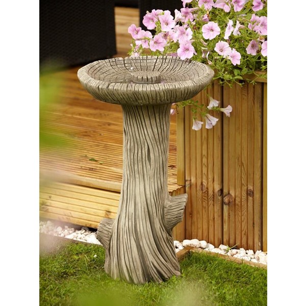 Log Stone Bird Bath 69cm 1 Log Stone Bird Bath 69cm