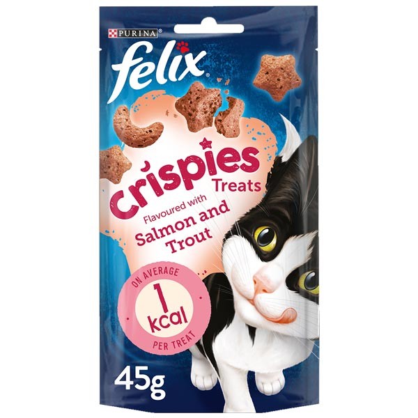 Felix Crispies Salmon & Trout 45g Cat Treat 1 Felix Crispies Salmon & Trout 45g Cat Treat