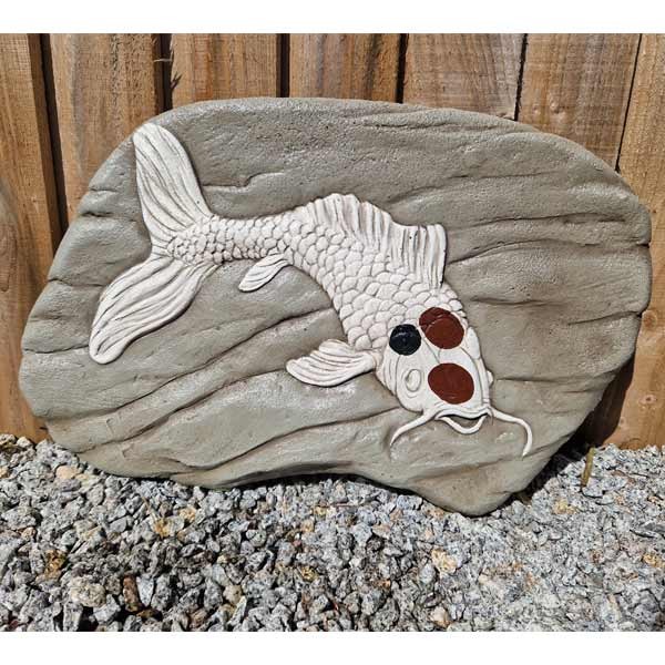 Koi Carp Stone Plaque Garden Ornament 58cm 1 Koi Carp Stone Plaque Garden Ornament 58cm