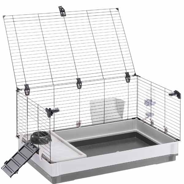 Ferplast Krolik Extra Large Grey Rabbit / Guinea Pig Cage 2 Ferplast Krolik Extra Large Grey Rabbit / Guinea Pig Cage - Image 2