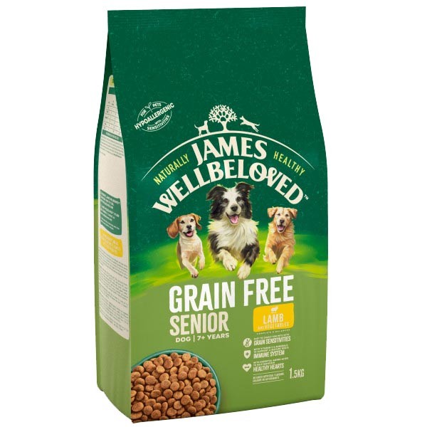 James Wellbeloved Grain Free Lamb & Veg Senior 1.5kg Dry Dog Food 1 James Wellbeloved Grain Free Lamb & Veg Senior 1.5kg Dry Dog Food