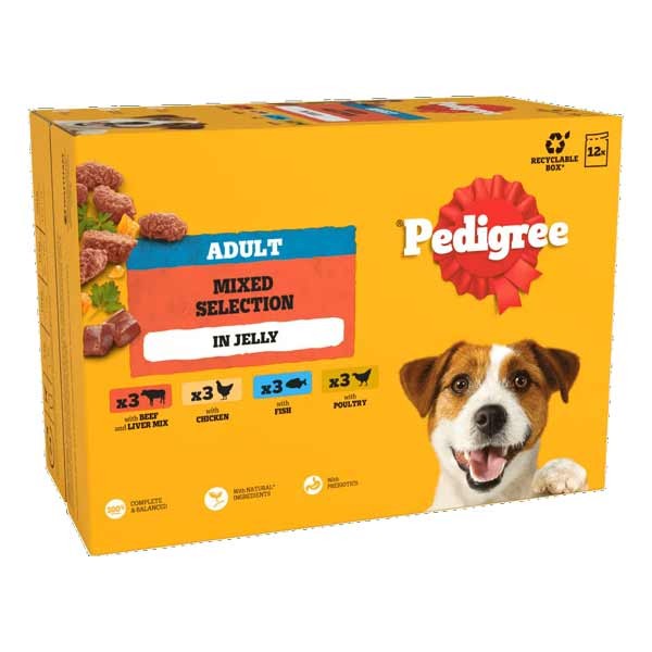 Pedigree Favourites in Jelly Adult 12x100g Wet Dog Food 1 Pedigree Favourites in Jelly Adult 12x100g Wet Dog Food