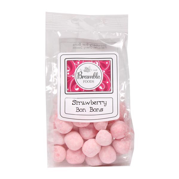 Bramble Foods Strawberry Bon Bons Confectionery Bag 1 Bramble Foods Strawberry Bon Bons Confectionery Bag