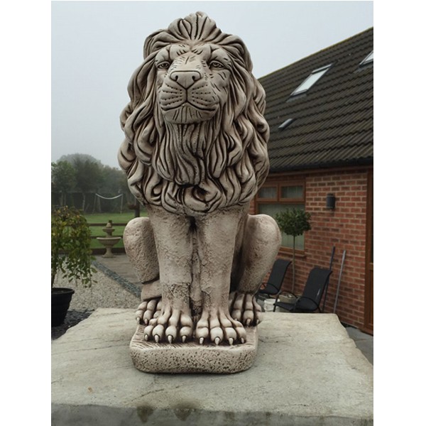 Downton Lion Stone Garden Ornament 60cm 1 Downton Lion Stone Garden Ornament 60cm