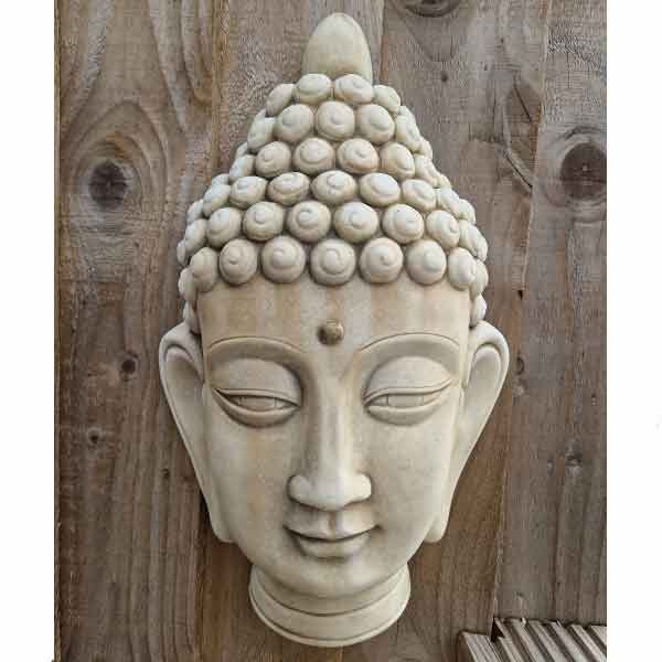 Buddha Head Oriental Stone Plaque Garden Ornament 40cm 1 Buddha Head Oriental Stone Plaque Garden Ornament 40cm