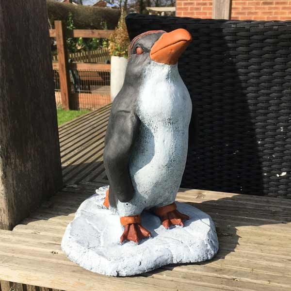 Penguin Stone Garden Ornament 30cm 1 Penguin Stone Garden Ornament 30cm