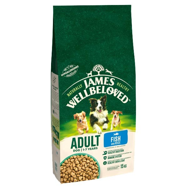 James Wellbeloved Fish & Rice Adult 15kg Dry Dog Food 1 James Wellbeloved Fish & Rice Adult 15kg Dry Dog Food