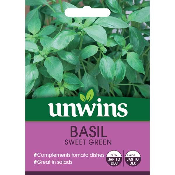 Unwins Herb Basil Sweet Green Seeds 1 Unwins Herb Basil Sweet Green Seeds