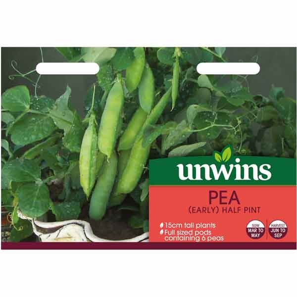 Unwins Early Pea Half Pint Seeds 1 Unwins Early Pea Half Pint Seeds