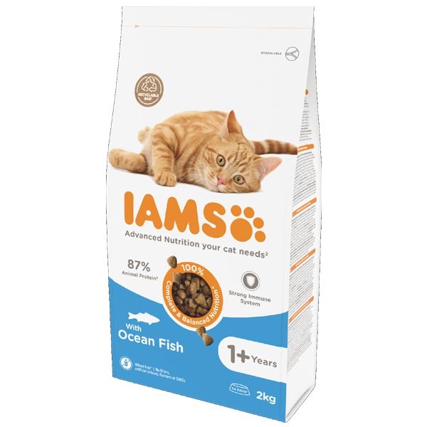IAMS For Vitality Ocean Fish Adult 2kg Dry Cat Food 1 IAMS For Vitality Ocean Fish Adult 2kg Dry Cat Food