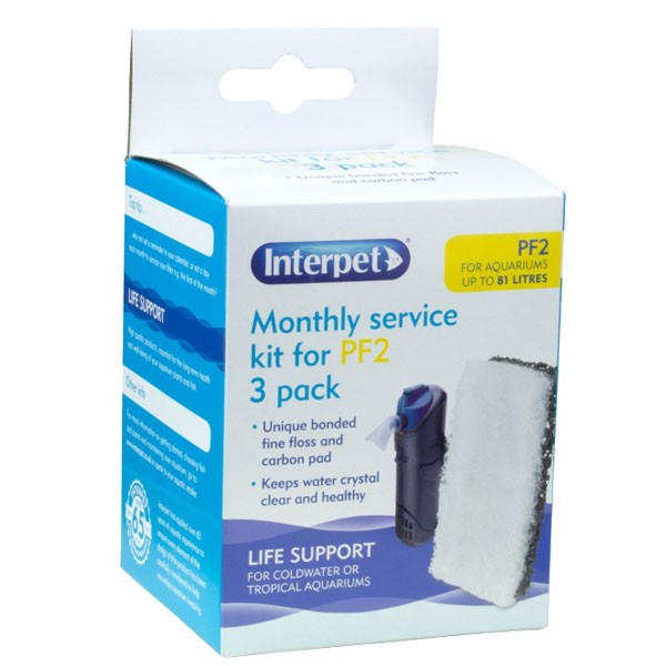 Interpet PF2 Monthly Service Kit 3 Pack 1 Interpet PF2 Monthly Service Kit 3 Pack