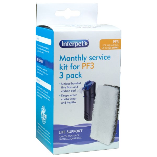 Interpet PF3 Monthly Service Kit 3 Pack 1 Interpet PF3 Monthly Service Kit 3 Pack