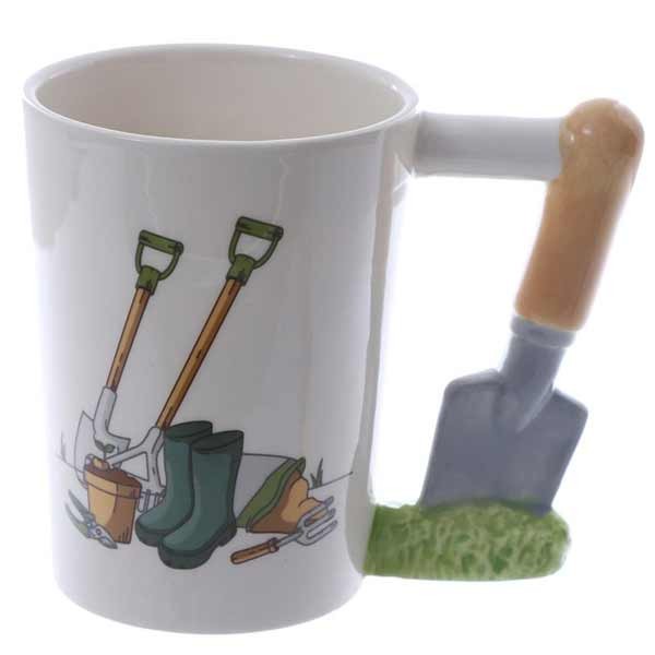 Trowel Shaped Handle Garden Ceramic Mug 1 Trowel Shaped Handle Garden Ceramic Mug