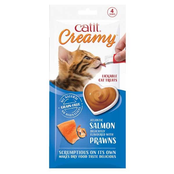 Catit Creamy Salmon with Prawn 4x10g Cat Treat 1 Catit Creamy Salmon with Prawn 4x10g Cat Treat