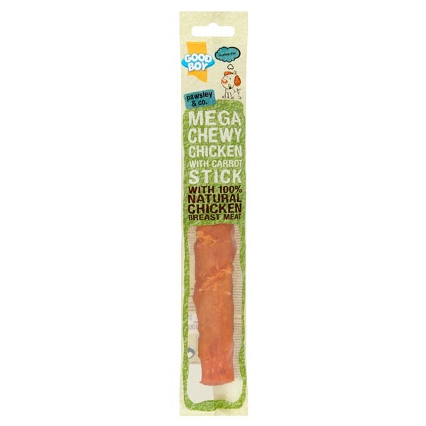 Good Boy Mega Chewy Chicken & Carrot Twist Single Dog Treat 1 Good Boy Mega Chewy Chicken & Carrot Twist Single Dog Treat