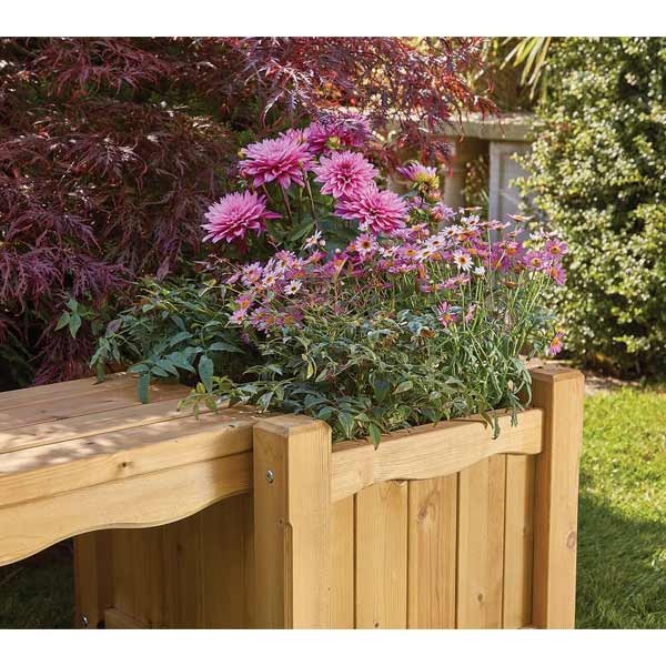Woodshaw RHS Hanbury Bench with Planters 2 Woodshaw RHS Hanbury Bench with Planters - Image 2